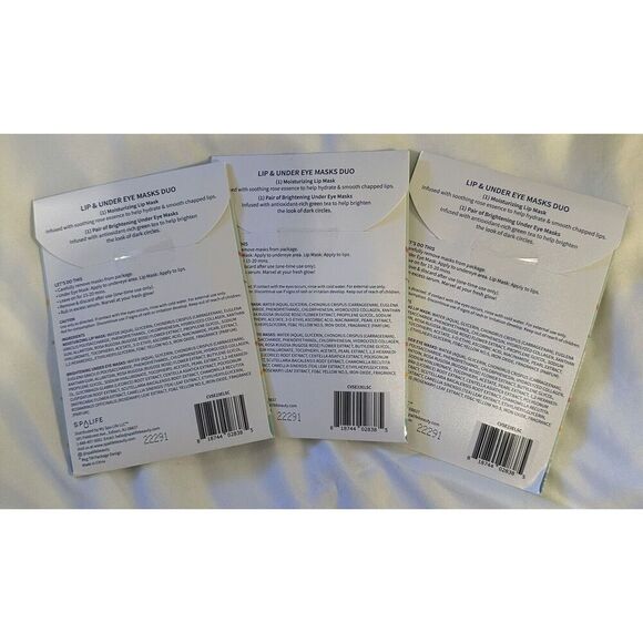 SpaLife Set of 3 Spring Chick Lip and Under Eye Mask Duos 0.21 oz ea NWOB - Picture 2 of 2